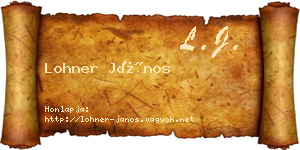 Lohner János névjegykártya