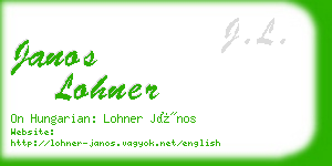 janos lohner business card